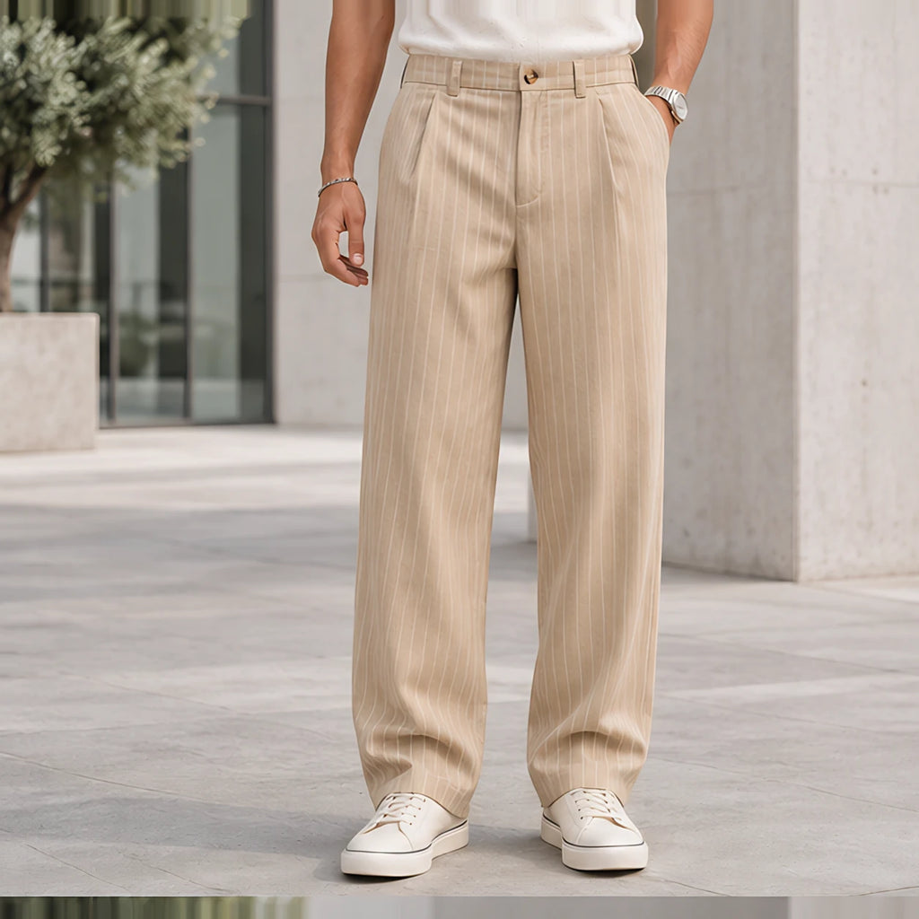 Elwood Men's Pinstripe Pants - Khaki - Men's Clothing > Pants > Pinstripe Pants - Brondals - Image 1