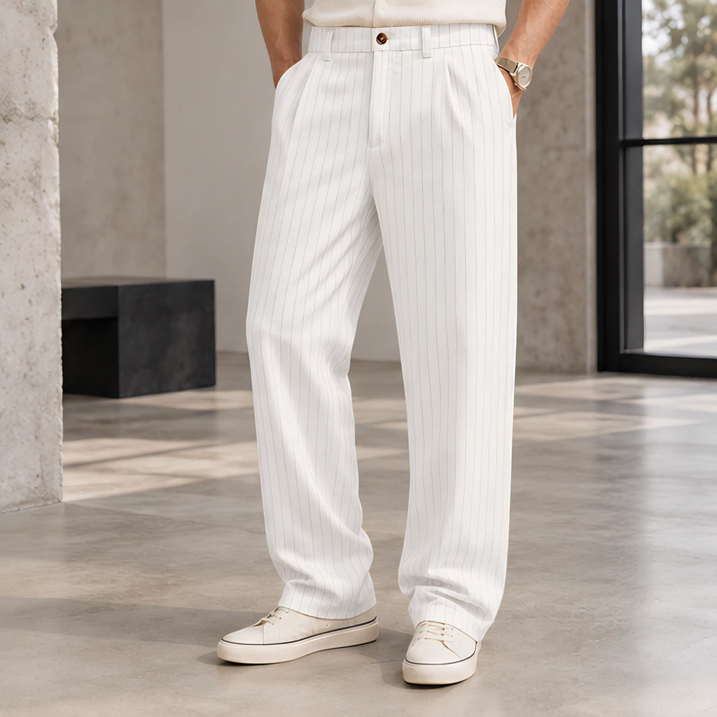 Elwood Men's Pinstripe Pants - White - Men's Clothing > Pants > Pinstripe Pants - Brondals - Image 1