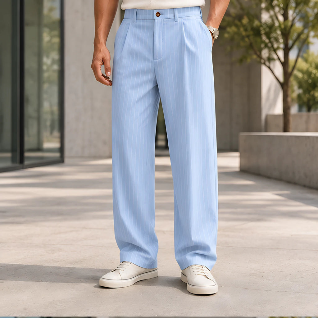 Elwood Men's Pinstripe Pants - Sky Blue - Men's Clothing > Pants > Pinstripe Pants - Brondals - Image 1