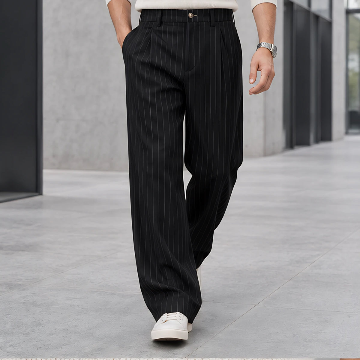 Elwood Men's Pinstripe Pants - Black - Catalog Group: Clothing - Brondals - Image 2