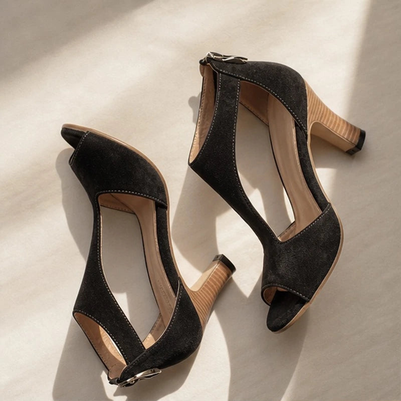 Emeline T-Strap Heels - Black - Shoes - Brondals - Image 1