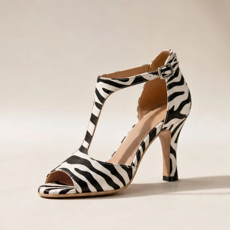 Emeline T-Strap Heels - Zebra - women's heels - Brondals - Image 2