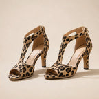 Emeline T-Strap Heels - Leopard - Shoes - Brondals - Image 1