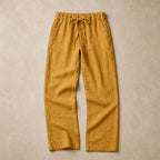 Emerson Linen Trousers - Gold - Pants - Brondals - Image 1