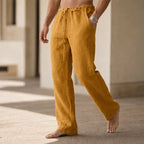 Emerson Linen Trousers - Gold - tailored trousers - Brondals - Image 4