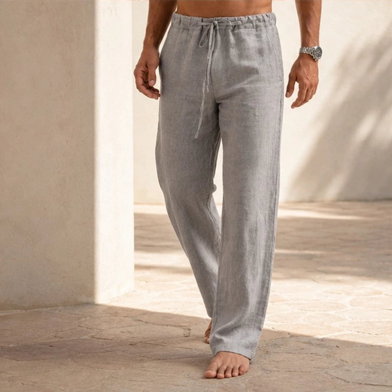 Emerson Linen Trousers - Gray - linen pants - Brondals - Image 3