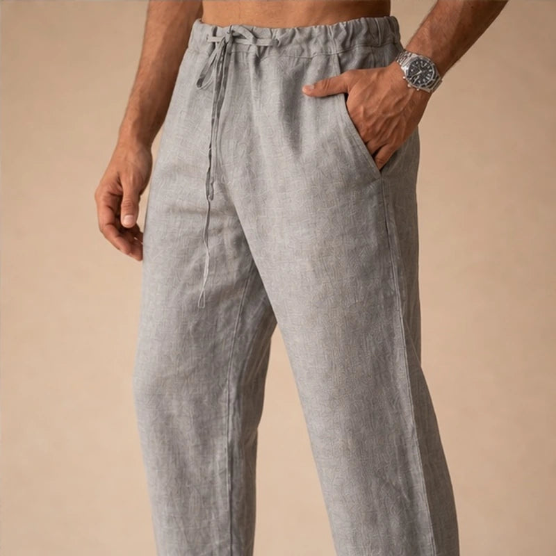 Emerson Linen Trousers - Gray - tailored trousers - Brondals - Image 4