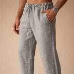 Emerson Linen Trousers - Gray - tailored trousers - Brondals - Image 4