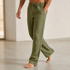 Emerson Linen Trousers - Green - linen pants - Brondals - Image 3