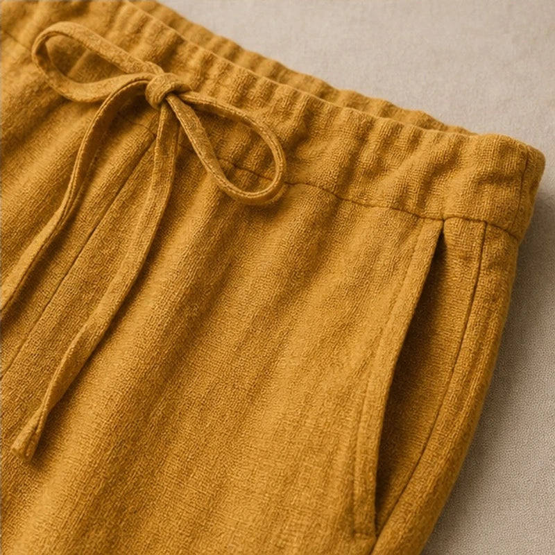 Emerson Linen Trousers - Gold - linen trousers - Brondals - Image 2
