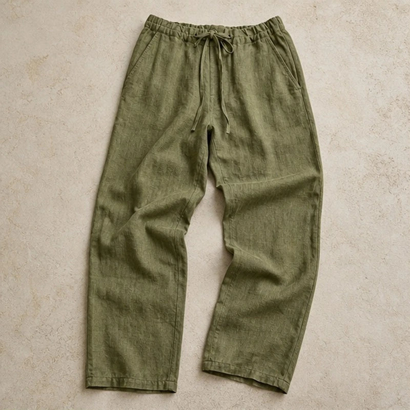 Emerson Linen Trousers - Green - Pants - Brondals - Image 1