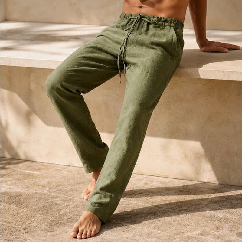 Emerson Linen Trousers - Green - linen trousers - Brondals - Image 2