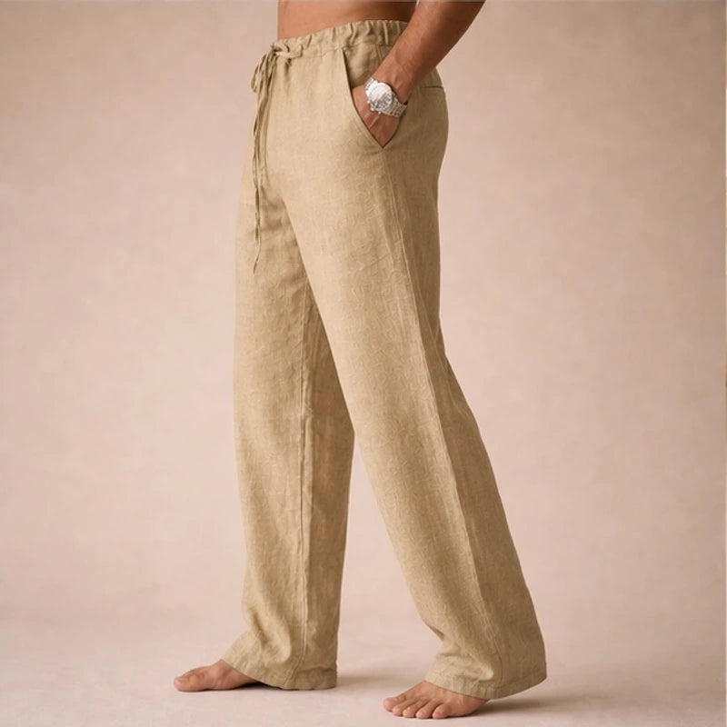 Emerson Linen Trousers - Cream - linen trousers - Brondals - Image 2