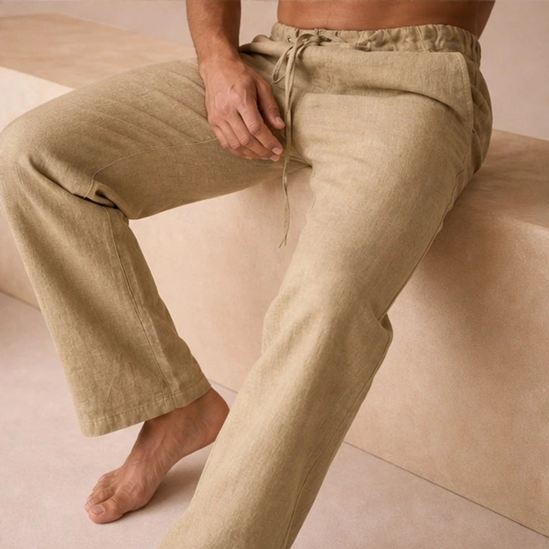 Emerson Linen Trousers - Cream - linen pants - Brondals - Image 3