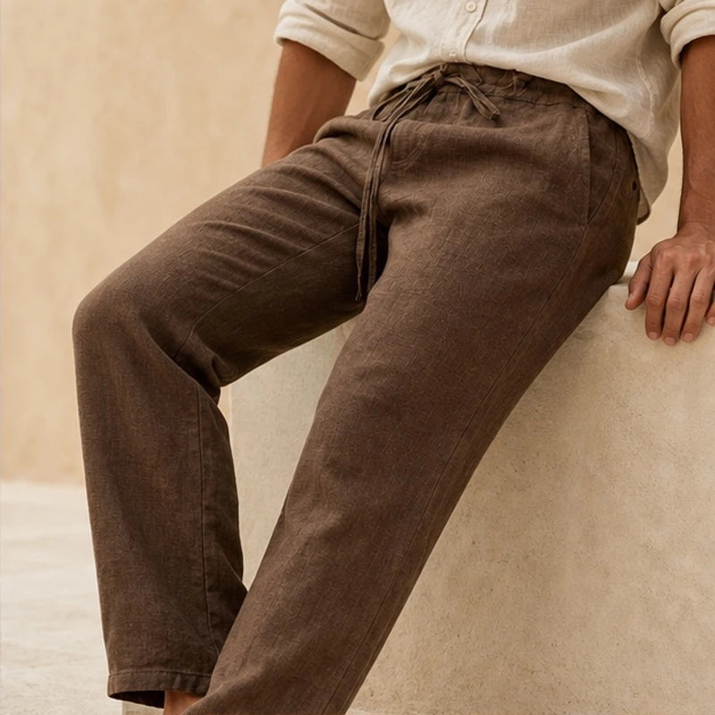 Emerson Linen Trousers - Brown - linen trousers - Brondals - Image 2