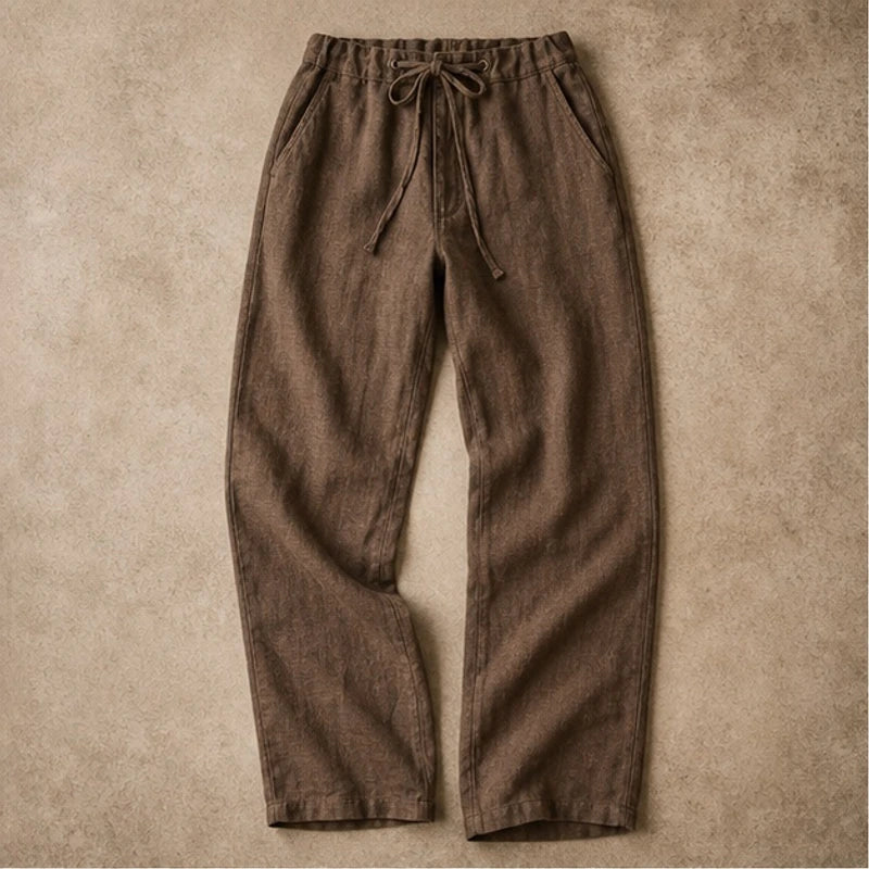 Emerson Linen Trousers - Brown - Pants - Brondals - Image 1