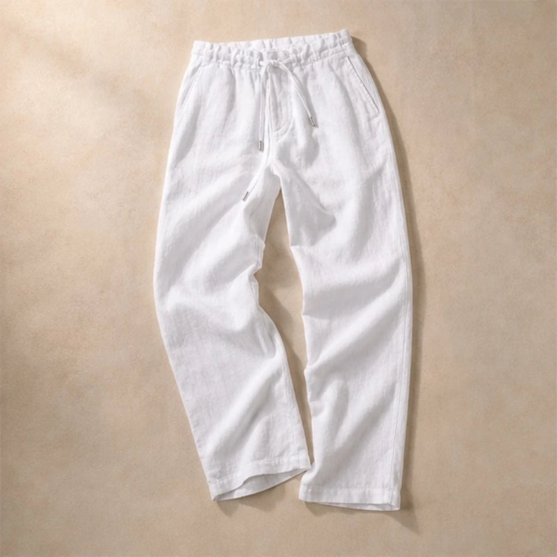 Emerson Linen Trousers - White - Pants - Brondals - Image 1