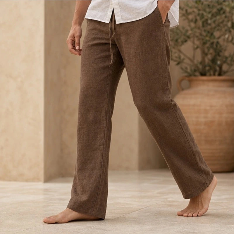 Emerson Linen Trousers - Brown - linen pants - Brondals - Image 3