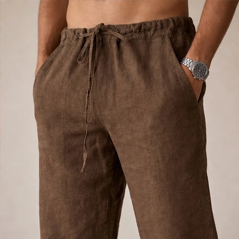 Emerson Linen Trousers - Brown - tailored trousers - Brondals - Image 4
