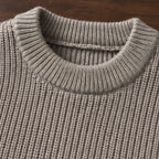 Ezra Men's Rib-Knit Crewneck Sweater - Gray - male - Brondals - Image 3