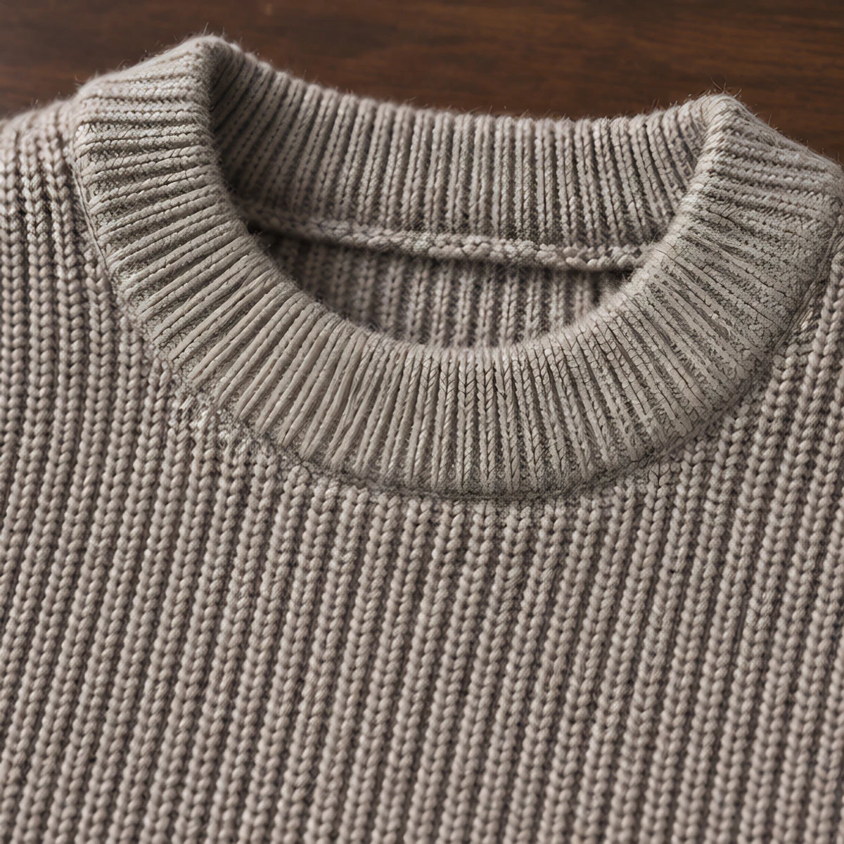 Ezra Men's Rib-Knit Crewneck Sweater - Gray - male - Brondals - Image 3