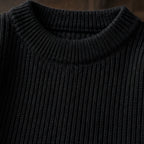 Ezra Men's Rib-Knit Crewneck Sweater - Black - male - Brondals - Image 3