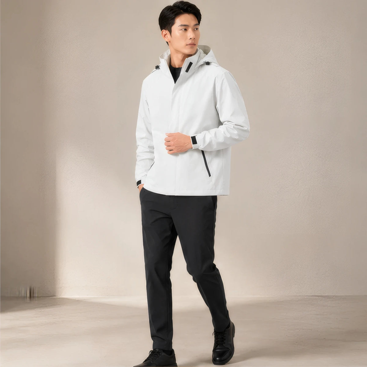 Fabian Hooded Jacket - White - Catalog Group: Clothing - Brondals - Image 2