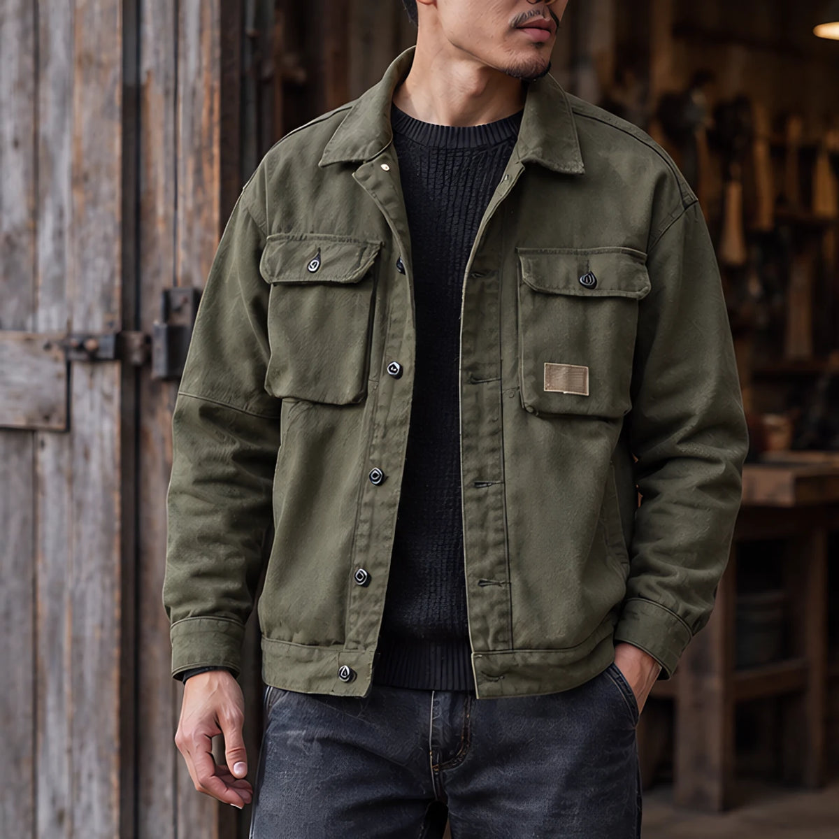 Fairfax Men's Utility Field Jacket - Army Green - Men's Clothing > Outerwear > Field Jackets - Brondals - Image 1