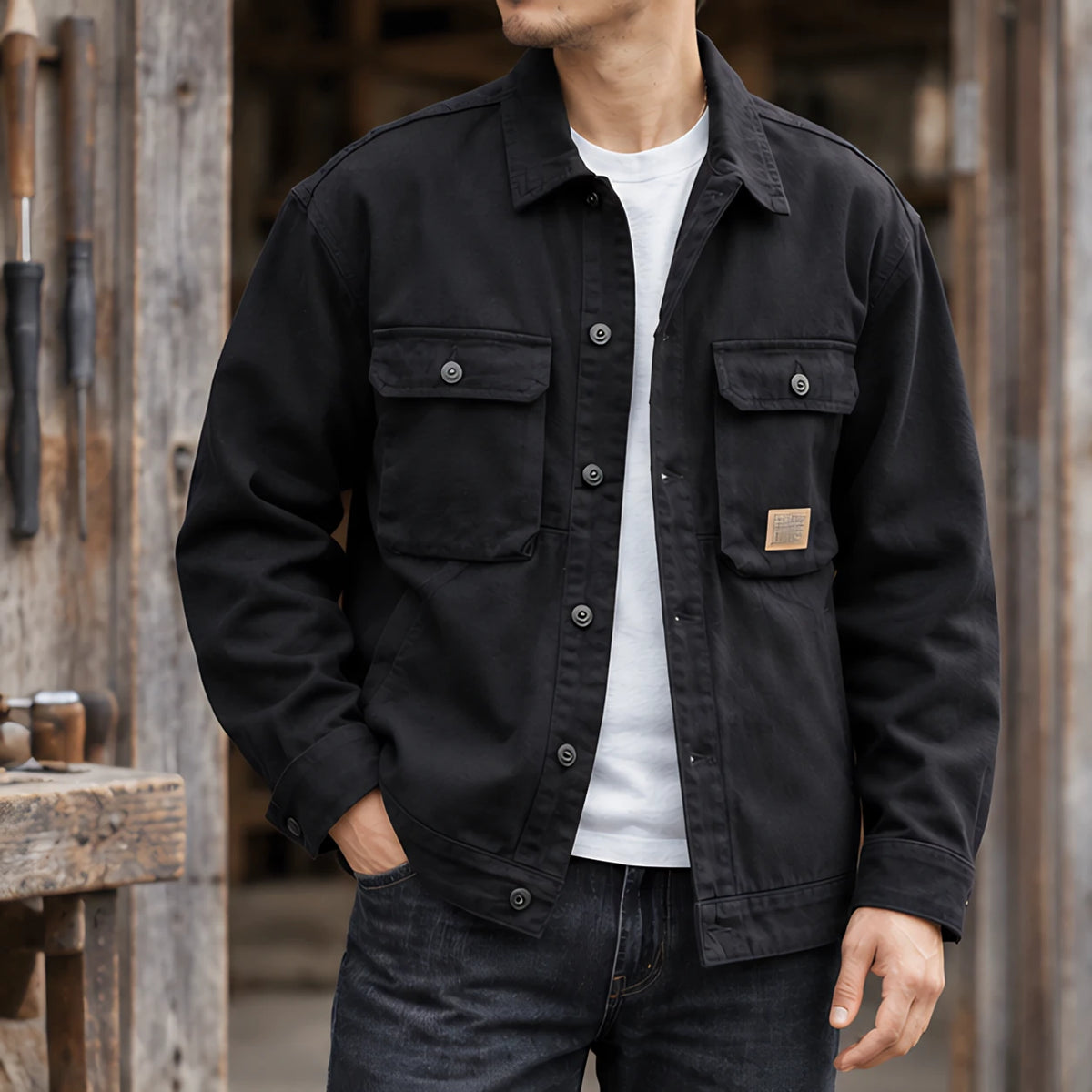 Fairfax Men's Utility Field Jacket - Black - Men's Clothing > Outerwear > Field Jackets - Brondals - Image 1