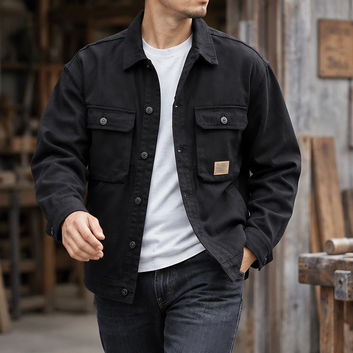 Fairfax Men's Utility Field Jacket - Black - discount-eligible - Brondals - Image 2