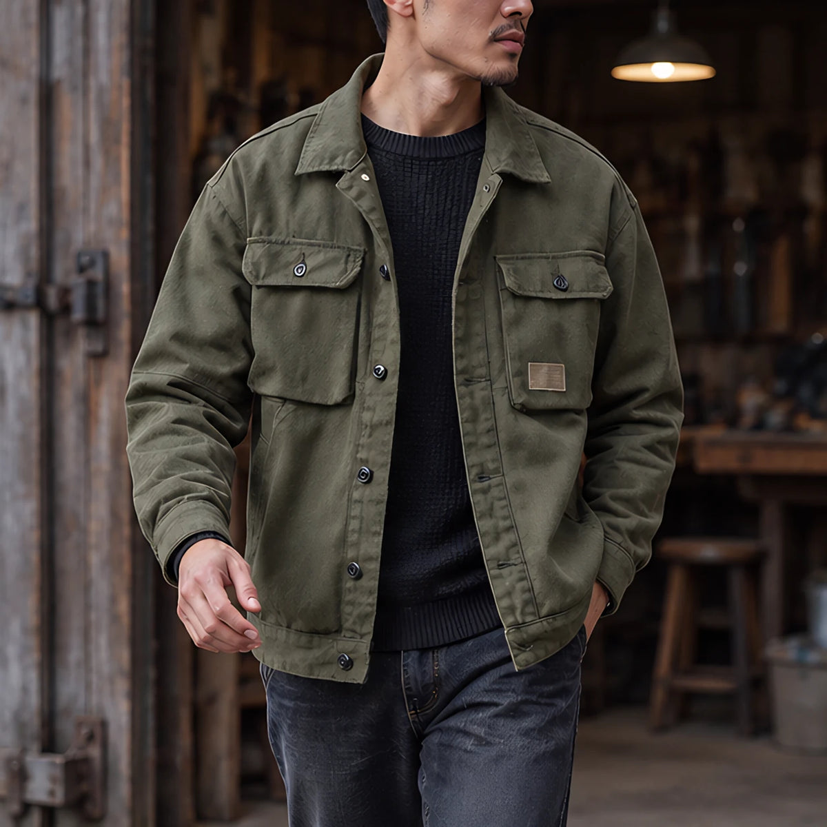 Fairfax Men's Utility Field Jacket - Army Green - discount-eligible - Brondals - Image 2
