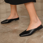 Fenna Low-Cut Leather Mule Flats - Black - apparel - Brondals - Image 2
