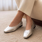 Fenna Low-Cut Leather Mule Flats - Silver - apparel - Brondals - Image 2