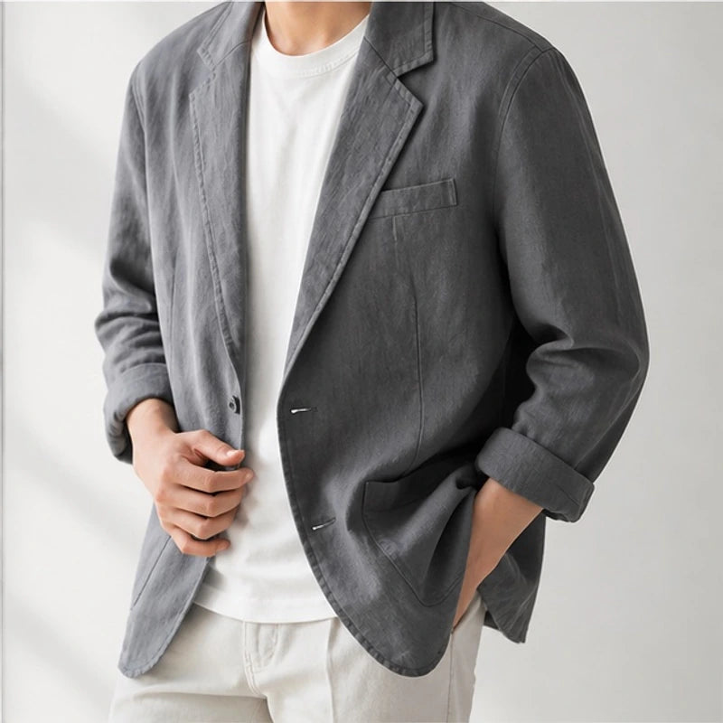 Finch Linen Blazer - Gray - linen blazer - Brondals - Image 3