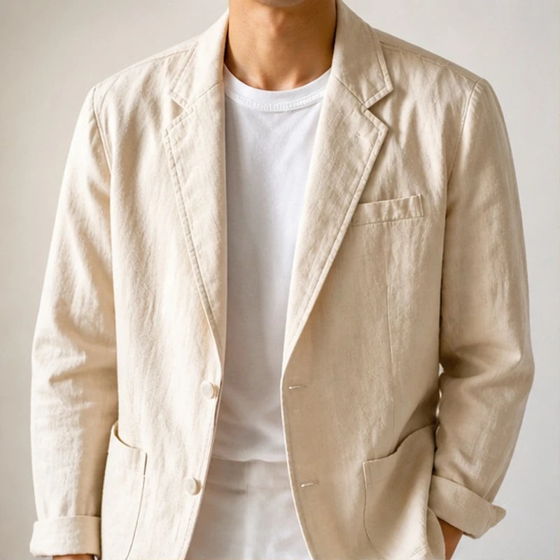 Finch Linen Blazer - Khaki - men's blazer - Brondals - Image 2