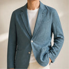 Finch Linen Blazer - Turquoise - men's blazer - Brondals - Image 2