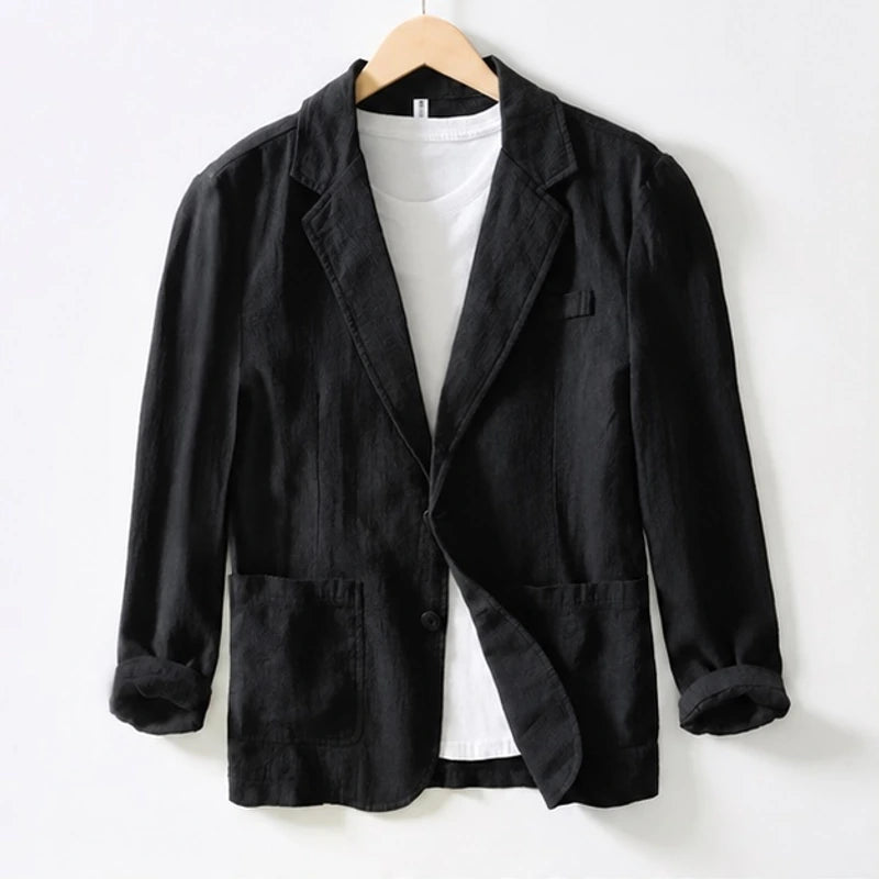 Finch Linen Blazer - Black - Jackets - Brondals - Image 1
