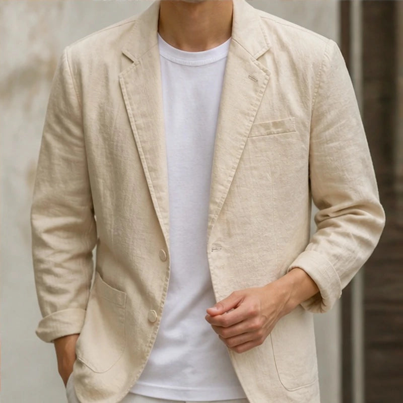 Finch Linen Blazer - Khaki - linen blazer - Brondals - Image 3
