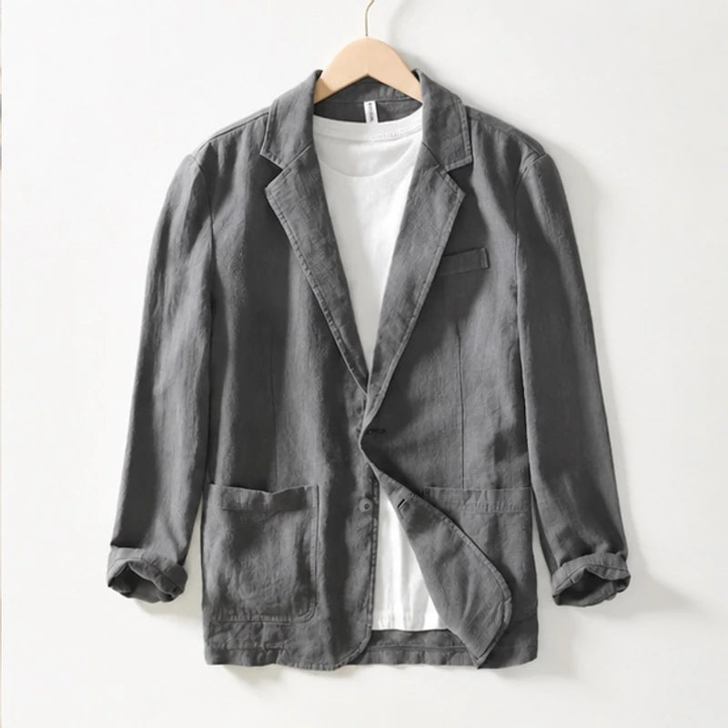 Finch Linen Blazer - Gray - Jackets - Brondals - Image 1