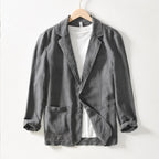 Finch Linen Blazer - Gray - Jackets - Brondals - Image 1