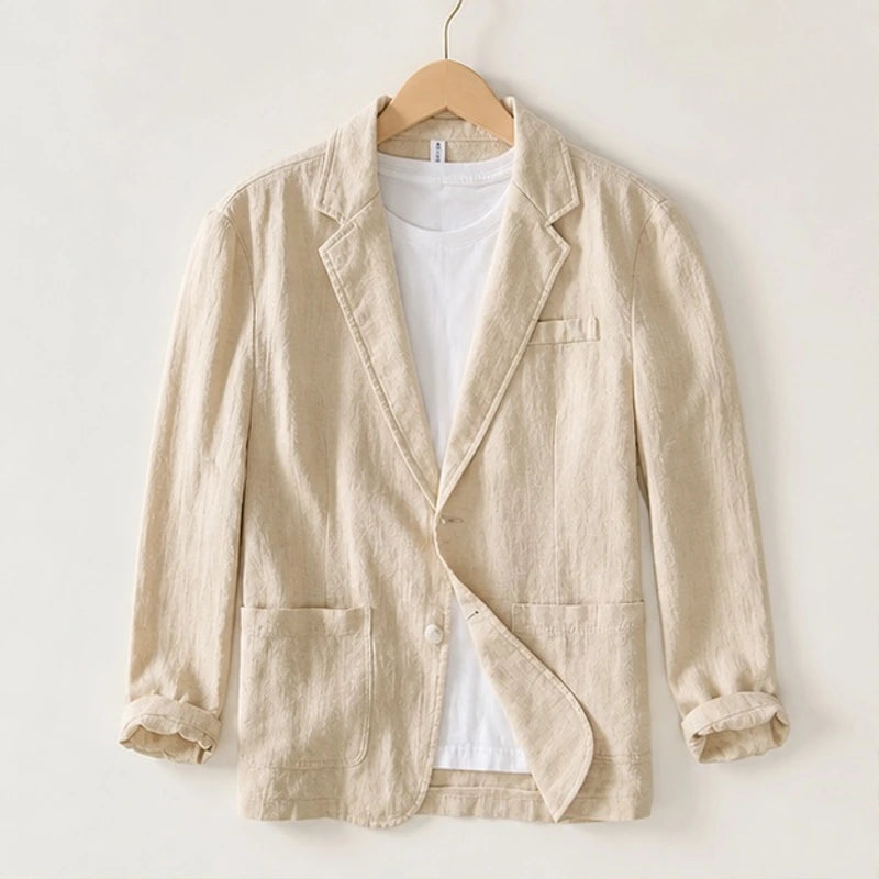 Finch Linen Blazer - Khaki - Jackets - Brondals - Image 1