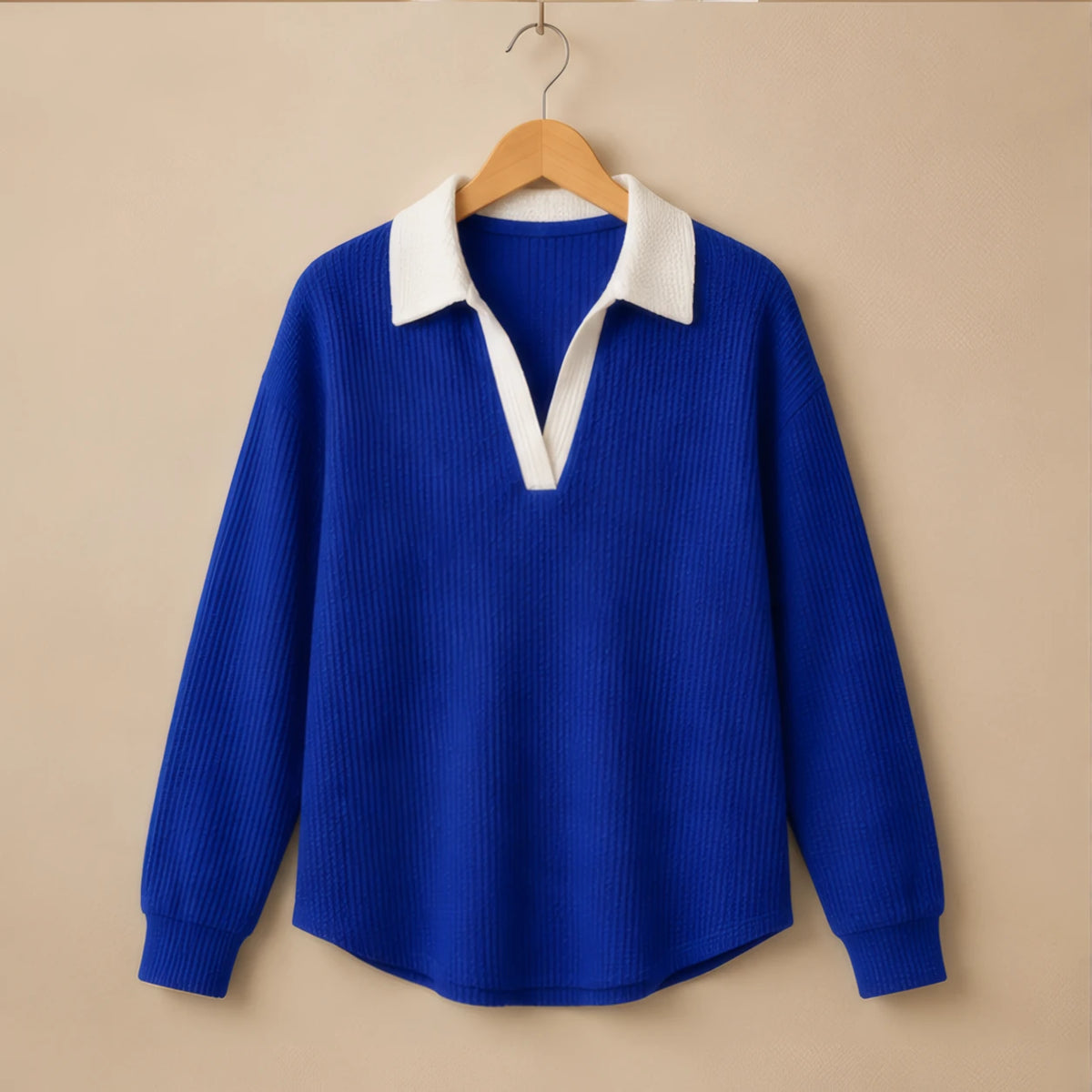 Fiora Long Sleeve Polo Shirt - Blue - Department: Women - Brondals - Image 3