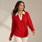 Fiora Long Sleeve Polo Shirt - Red - Catalog Group: Clothing - Brondals - Image 2