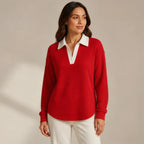 Fiora Long Sleeve Polo Shirt - Red - Women's Clothing > Shirts > Polo Shirts - Brondals - Image 1