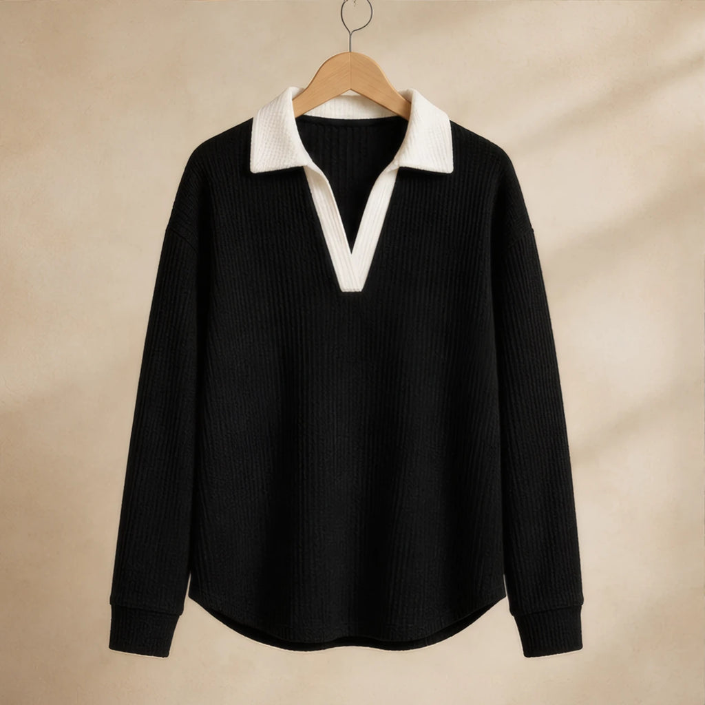 Fiora Long Sleeve Polo Shirt - Black - Department: Women - Brondals - Image 3