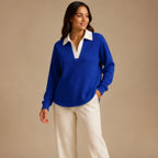 Fiora Long Sleeve Polo Shirt - Blue - Women's Clothing > Shirts > Polo Shirts - Brondals - Image 1