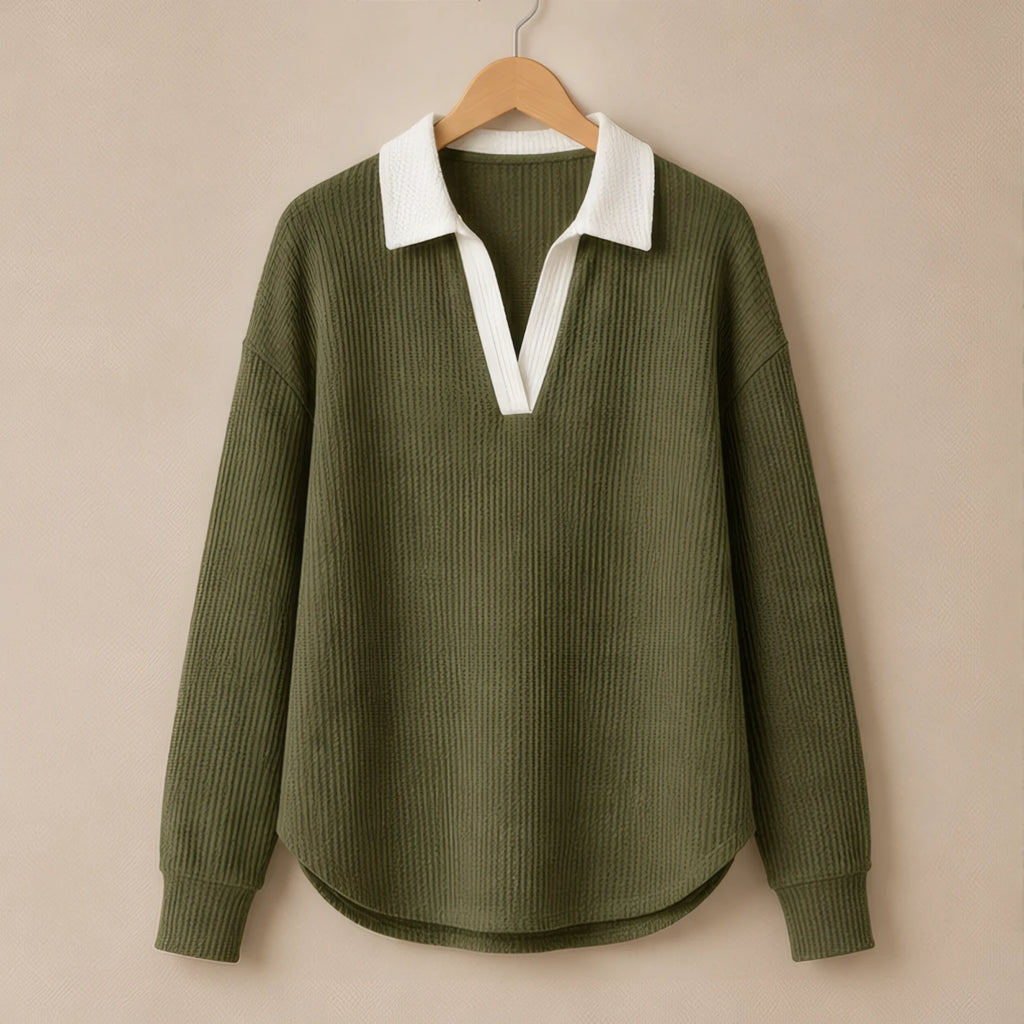 Fiora Long Sleeve Polo Shirt - Green - Department: Women - Brondals - Image 3