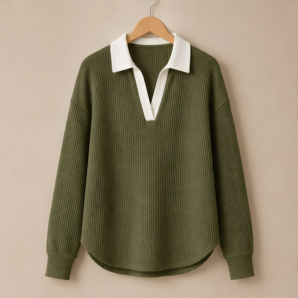 Fiora Long Sleeve Polo Shirt - Green - Department: Women - Brondals - Image 3