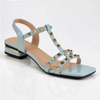 Fiorella Studded T-Strap Sandal - Blue - sandals - Brondals - Image 2