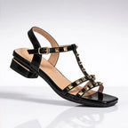 Fiorella Studded T-Strap Sandal - Black - t-strap sandal - Brondals - Image 3